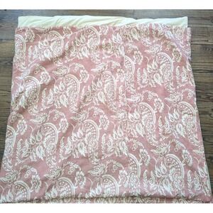 Pottery Barn Alessandra Duvet Cover Terracotta Orange & Ivory Queen/Full Linen